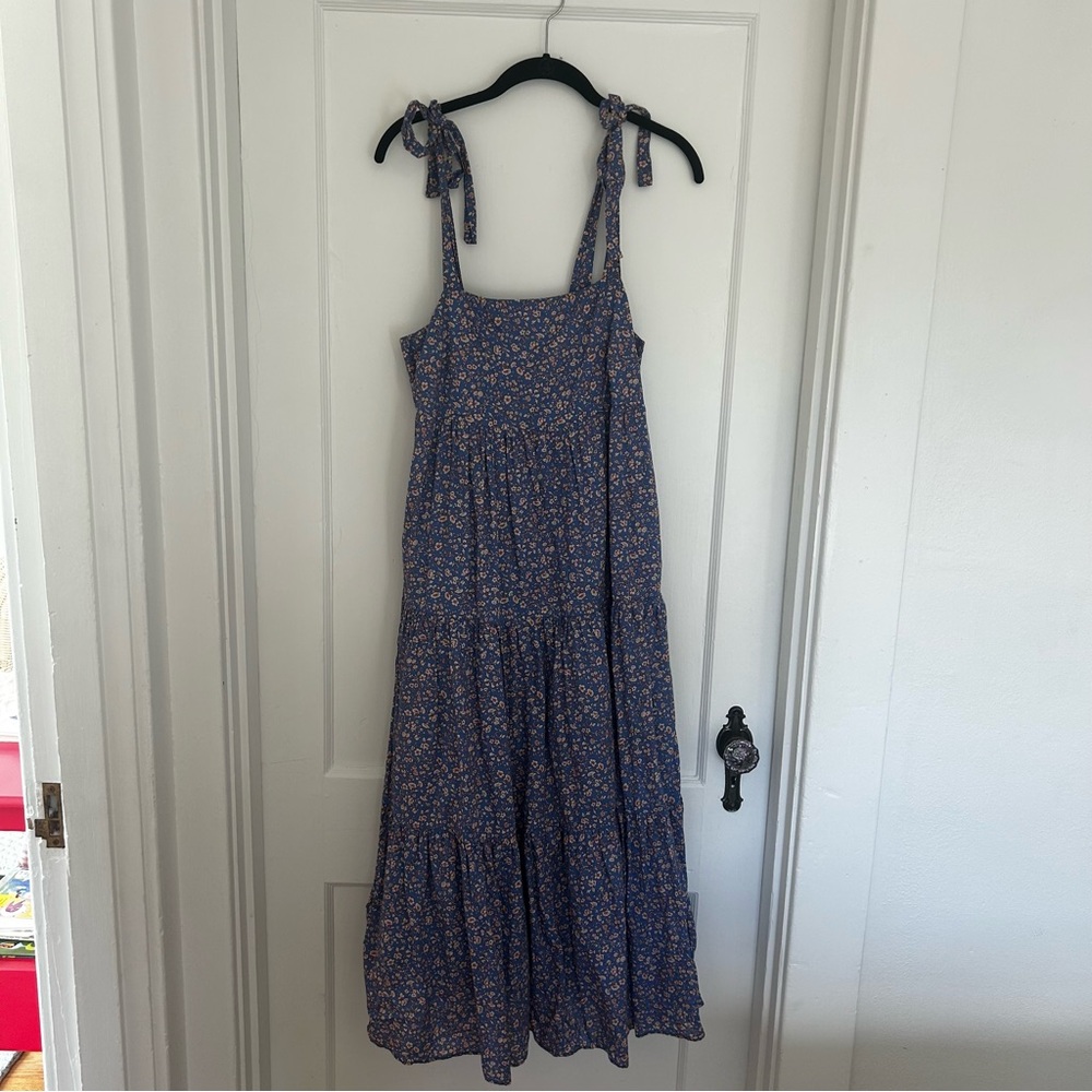 Madewell Floral Tie-Shoulder Midi Dress